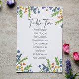 Wildflower Table Plan Cards Stationery