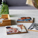 Set Of Bamboo Photo Coasters For Dad