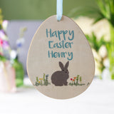 Personalised Easter Rabbit Wooden Decoration And Card
