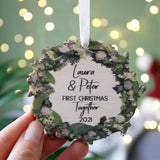 Wooden First Christmas Together Wreath Christmas Tree Decoration