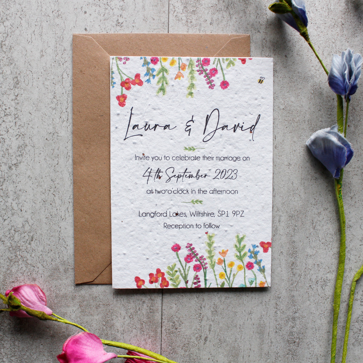 wildflower seed invitations Plantable Wildflower Wedding Invitations – Olivia Morgan Ltd