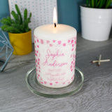 Patterned Christening Personalised Candle For Boys and Girls - Olivia Morgan Ltd