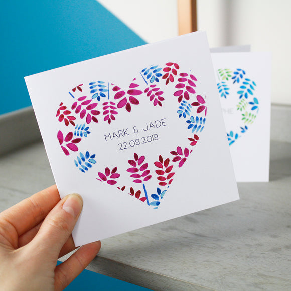 Floral Heart Personalised Anniversary Card - Olivia Morgan Ltd