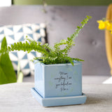 Thank You Mum Quote Cube Plant Pot - Olivia Morgan Ltd