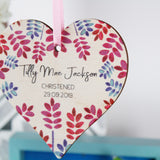 Christening Personalised Wooden Heart Decoration - Olivia Morgan Ltd