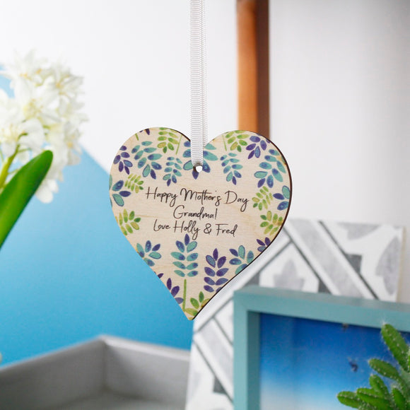 Mother's Day Floral Heart Decoration For Grandma - Olivia Morgan Ltd