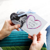 Baby Scan Photo Heart And Personalised Card - Olivia Morgan Ltd