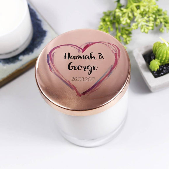 Scented Luxury Personalised Anniversary Candle With Lid - Olivia Morgan Ltd