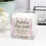 Christening Personalised Scented Square Candle - Olivia Morgan Ltd