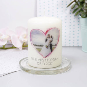 Wedding Photo Personalised Anniversary Candle - Olivia Morgan Ltd
