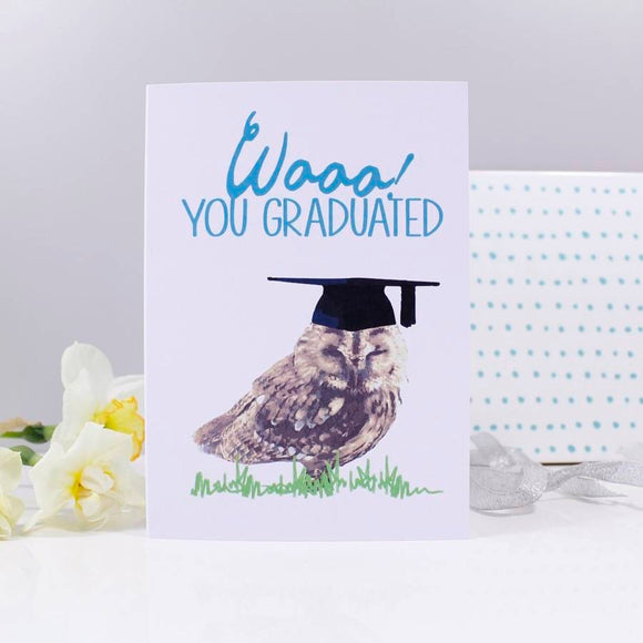 Wooo You Graduated Owl Graduation Card - Olivia Morgan Ltd