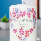 Floral Christening Personalised Candle Keepsake - Olivia Morgan Ltd