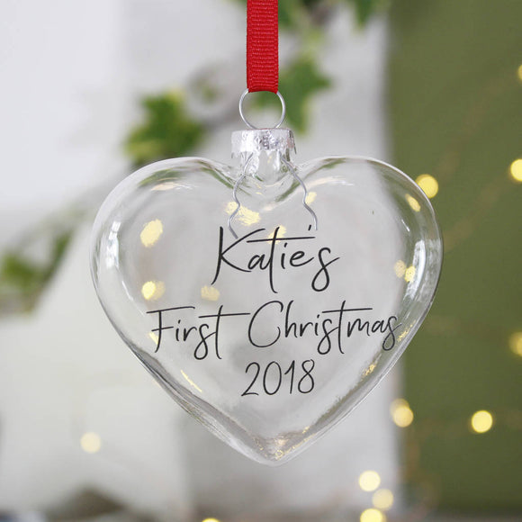 First Christmas Heart Bauble - Olivia Morgan Ltd