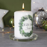 Wreath Personalised Christmas Candle For Couples - Olivia Morgan Ltd
