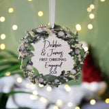 Wooden Engagement Wreath Christmas Tree Decoration