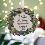 Wooden Engagement Wreath Christmas Tree Decoration