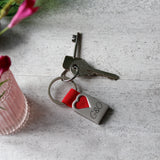 Personalised Heart Metal Keyring For Valentine's Day