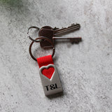 Personalised Heart Metal Keyring For Valentine's Day