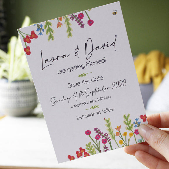 Digital Wildflower Floral Save the Dates