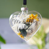 Wedding Floral Glass Bauble Keepsake