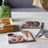 Set Of Bamboo Photo Coasters For Mum