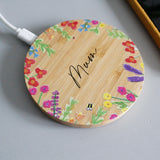 Personalised Bamboo Wireless Phone Charger For Mum