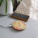 Personalised Bamboo Wireless Phone Charger For Mum