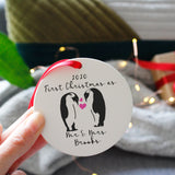First Married Christmas Penguin Ceramic Decoration