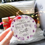 First Married Christmas Snowflake Ceramic Decoration