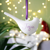 Personalised In Memory Of Glass Dove Hanging Decoration