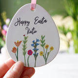 Personalised Floral Ceramic Easter Egg Decoration