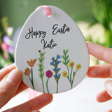 Personalised Floral Ceramic Easter Egg Decoration