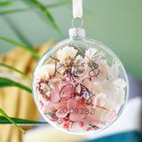 Couples Anniversary  Floral Glass Bauble Hanging Decoration
