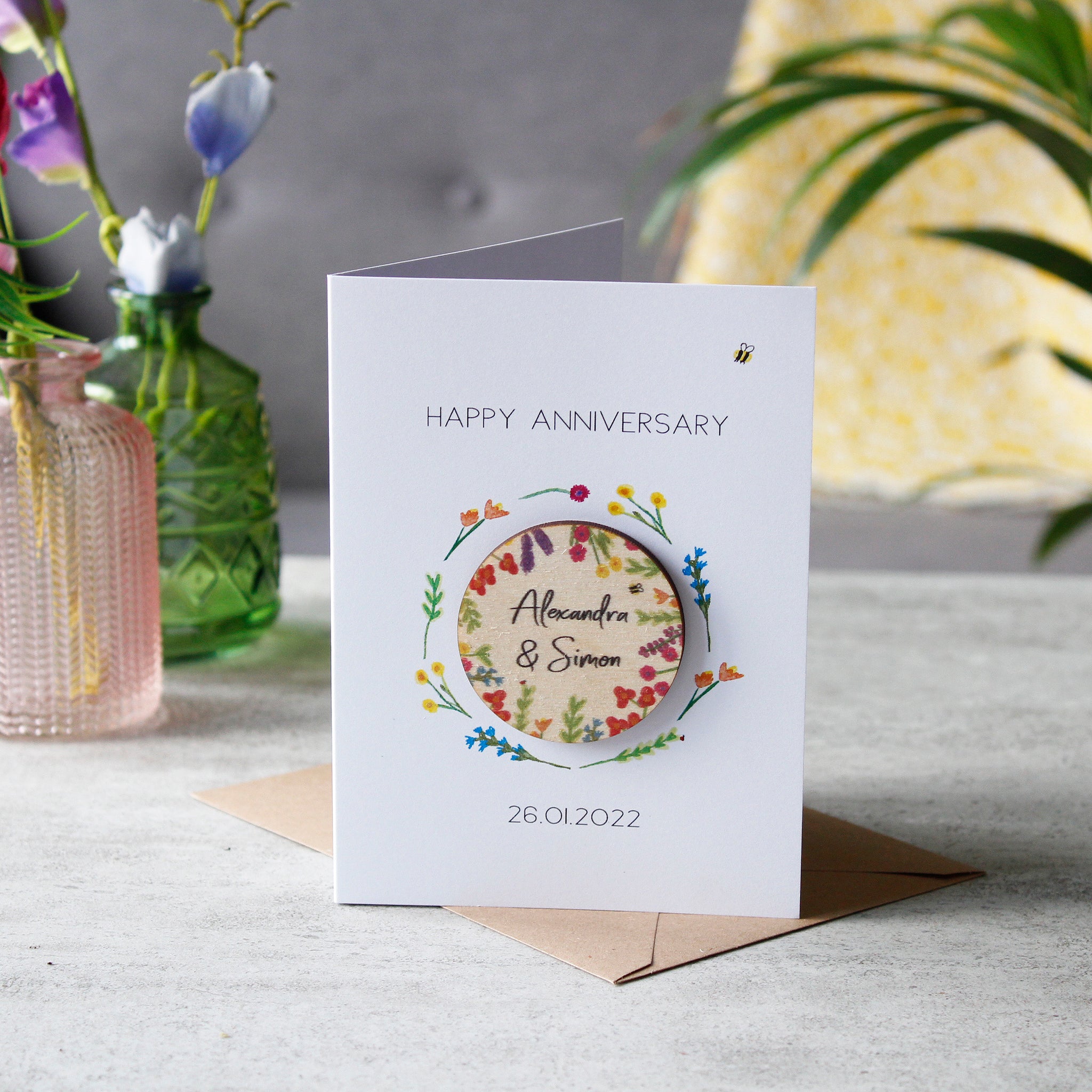 Jubiläumskarte 'On Our Anniversary – Always & Forever' – Modernes Herz-Design, 187x158 Mm, Mit Goldfolie