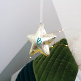 Initial Metallic Glass Star Bauble Hanging Decoration - Olivia Morgan Ltd