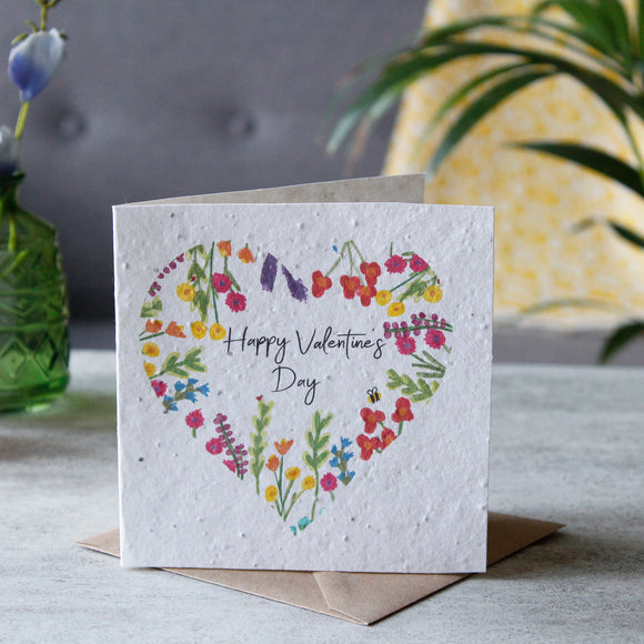 Happy Valentine's Day Plantable Seed Square Card