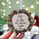 Wooden First Christmas Together Wreath Christmas Tree Decoration