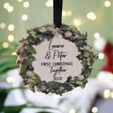 Wooden First Christmas Together Wreath Christmas Tree Decoration