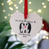 Penguin First Christmas as Grandparents Wooden Decoration
