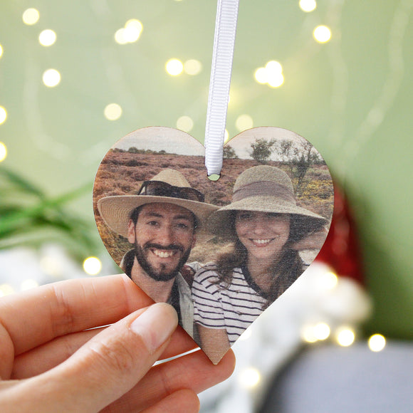 Couples Photo Wooden Christmas Tree Decoration