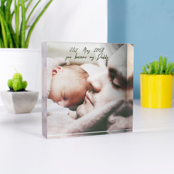 First Father's Day Acrylic Block Photograph - Olivia Morgan Ltd