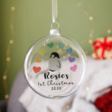 Baby's First Christmas  Rainbow Penguin Bauble