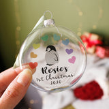 Baby's First Christmas  Rainbow Penguin Bauble