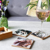 Set Of Bamboo Photo Coasters For Pet Mums