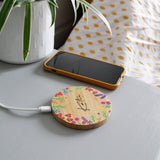 Personalised Bamboo Wireless Phone Charger For Her