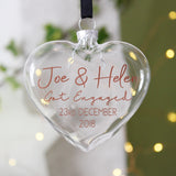 Engagement Heart Personalised Bauble Gift - Olivia Morgan Ltd