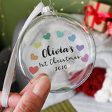 Baby's First Christmas 2022 Rainbow Bauble Decoration