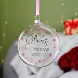 Baby's First Christmas Personalised Flat Bauble - Olivia Morgan Ltd