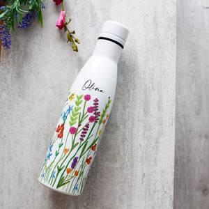 Wild Flower Personalised Insulated Bottle