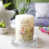 Wild Flower Personalised Anniversary or Engagement Candle